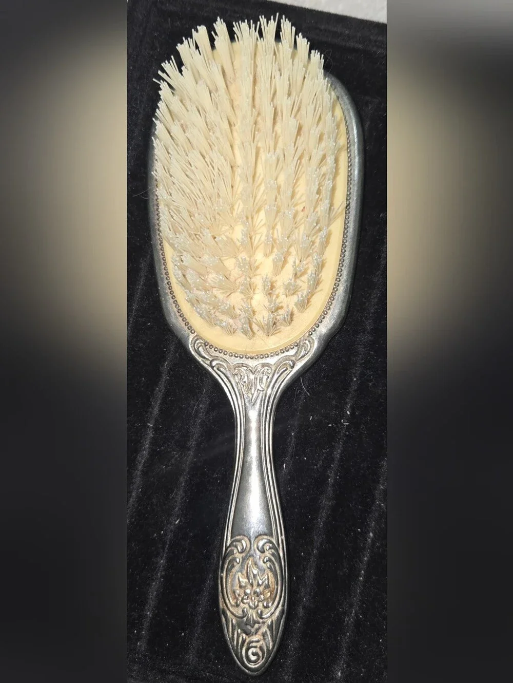 Silver-Plated Hair Brush Vintage